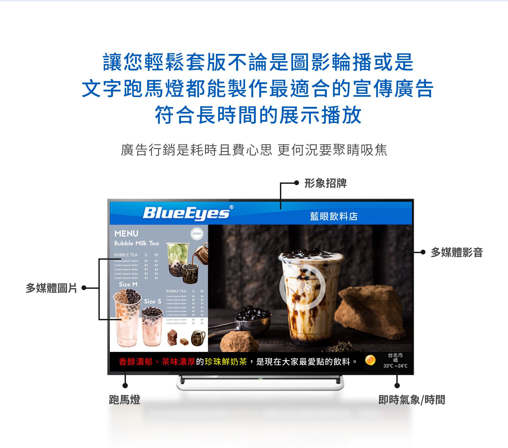 新款DDS蓝眼分离式广告机版型展示