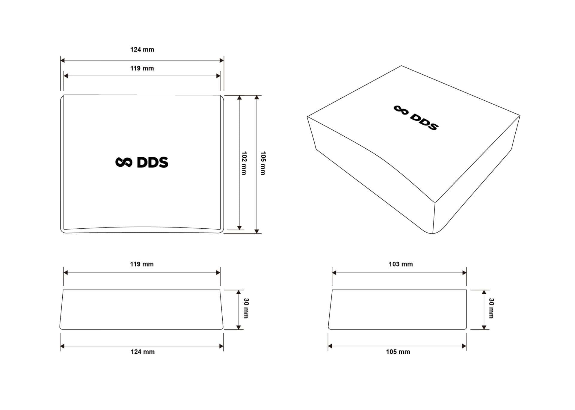 DDS PRO广告机尺寸图